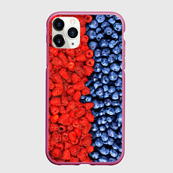 Чехол iPhone 11 Pro матовый Ягодка, цвет: 3D-малиновый