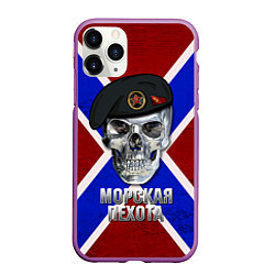 Чехол iPhone 11 Pro матовый Череп: Морская пехота