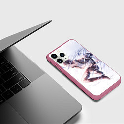 Чехол iPhone 11 Pro матовый Бездомный бог, цвет: 3D-малиновый — фото 2