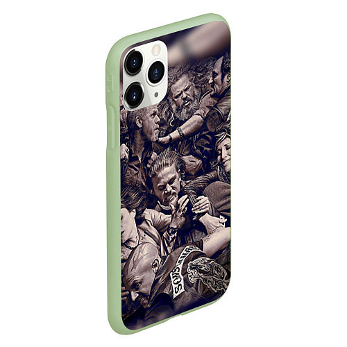 Чехол iPhone 11 Pro матовый Sons Of Anarchy / 3D-Салатовый – фото 2
