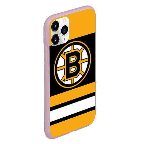 Чехол iPhone 11 Pro матовый Boston Bruins / 3D-Розовый – фото 2