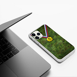 Чехол iPhone 11 Pro матовый Самый лучший дед, цвет: 3D-белый — фото 2