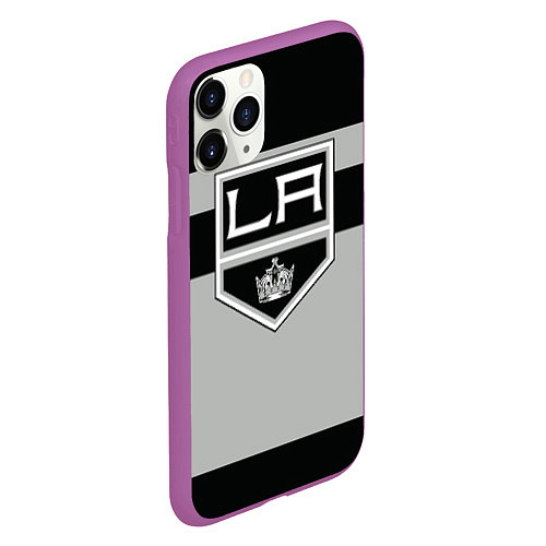 Чехол iPhone 11 Pro матовый Los Angeles Kings / 3D-Фиолетовый – фото 2