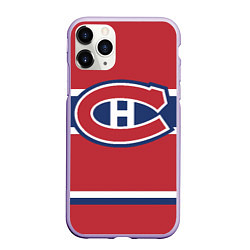 Чехол iPhone 11 Pro матовый Montreal Canadiens, цвет: 3D-светло-сиреневый