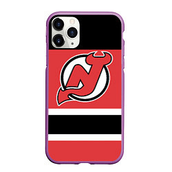 Чехол iPhone 11 Pro матовый New Jersey Devils, цвет: 3D-фиолетовый