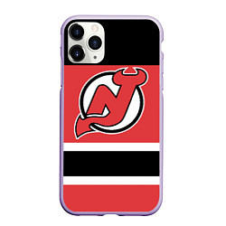 Чехол iPhone 11 Pro матовый New Jersey Devils, цвет: 3D-светло-сиреневый