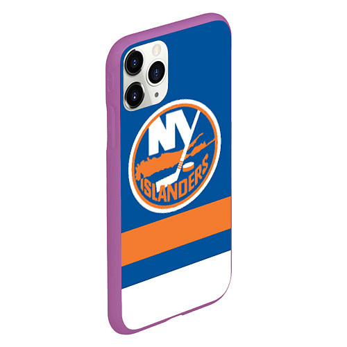 Чехол iPhone 11 Pro матовый New York Islanders / 3D-Фиолетовый – фото 2