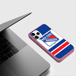 Чехол iPhone 11 Pro матовый New York Rangers, цвет: 3D-малиновый — фото 2