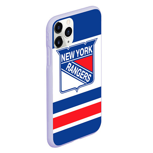 Чехол iPhone 11 Pro матовый New York Rangers / 3D-Светло-сиреневый – фото 2