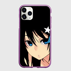Чехол iPhone 11 Pro матовый Black Rock Shooter - глаза Мато Курои, цвет: 3D-фиолетовый