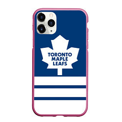 Чехол iPhone 11 Pro матовый Toronto Maple Leafs, цвет: 3D-малиновый