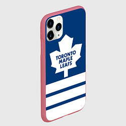 Чехол iPhone 11 Pro матовый Toronto Maple Leafs, цвет: 3D-малиновый — фото 2