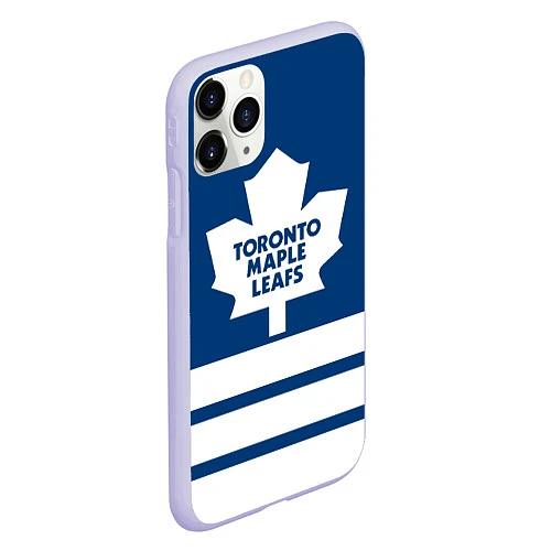 Чехол iPhone 11 Pro матовый Toronto Maple Leafs / 3D-Светло-сиреневый – фото 2