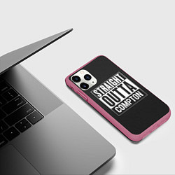 Чехол iPhone 11 Pro матовый Straight Outta Compton, цвет: 3D-малиновый — фото 2