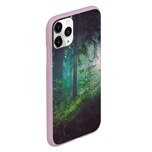 Чехол iPhone 11 Pro матовый Таинственный лес / 3D-Розовый – фото 2