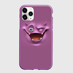 Чехол iPhone 11 Pro матовый Пластилиновый смайл, цвет: 3D-фиолетовый