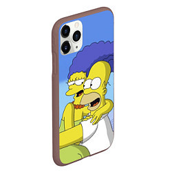 Чехол iPhone 11 Pro матовый Гомер и Мардж, цвет: 3D-коричневый — фото 2