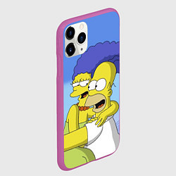 Чехол iPhone 11 Pro матовый Гомер и Мардж, цвет: 3D-фиолетовый — фото 2