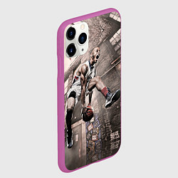 Чехол iPhone 11 Pro матовый Баскетбол город, цвет: 3D-фиолетовый — фото 2