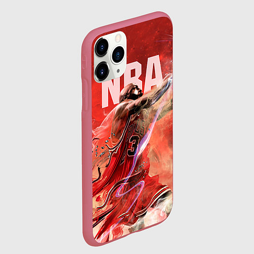 Чехол iPhone 11 Pro матовый Спорт NBA / 3D-Малиновый – фото 2