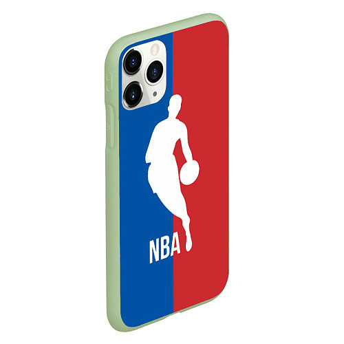 Чехол iPhone 11 Pro матовый Эмблема NBA / 3D-Салатовый – фото 2