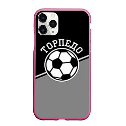 Чехол iPhone 11 Pro матовый ФК Торпедо, цвет: 3D-малиновый