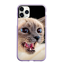 Чехол iPhone 11 Pro матовый Глазастый котик