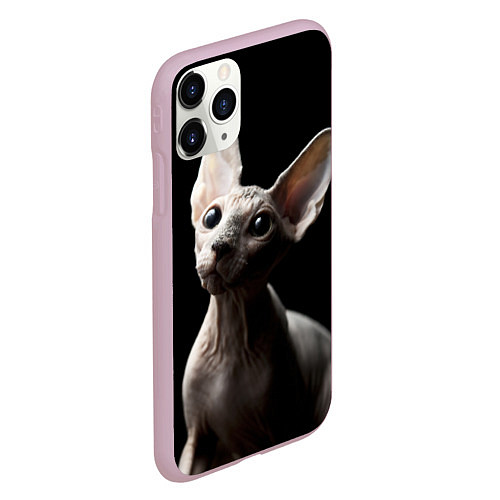 Чехол iPhone 11 Pro матовый Котик сфинкс / 3D-Розовый – фото 2