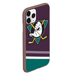 Чехол iPhone 11 Pro матовый Anaheim Ducks Selanne, цвет: 3D-коричневый — фото 2