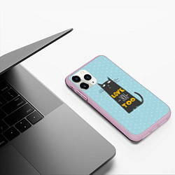 Чехол iPhone 11 Pro матовый Kitty: Love you too, цвет: 3D-розовый — фото 2