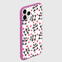 Чехол iPhone 11 Pro матовый Любимые панды, цвет: 3D-фиолетовый — фото 2