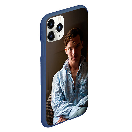 Чехол iPhone 11 Pro матовый Бенедикт Камбербэтч / 3D-Тёмно-синий – фото 2
