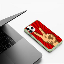 Чехол iPhone 11 Pro матовый Всё Peace DATA, цвет: 3D-салатовый — фото 2