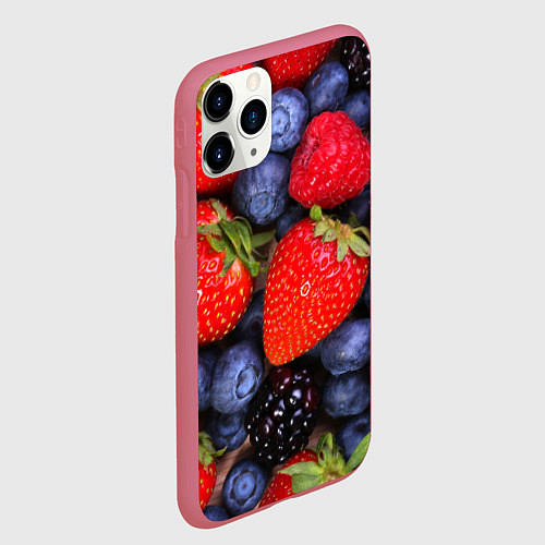Чехол iPhone 11 Pro матовый Berries / 3D-Малиновый – фото 2