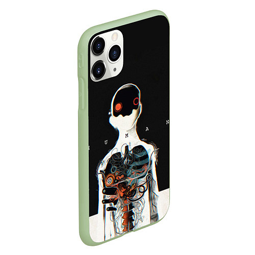 Чехол iPhone 11 Pro матовый Three Days Grace: Skeleton / 3D-Салатовый – фото 2