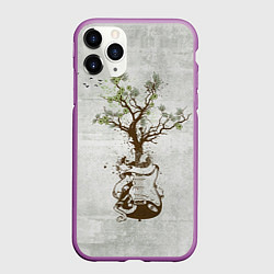 Чехол iPhone 11 Pro матовый Three Days Grace: Tree, цвет: 3D-фиолетовый