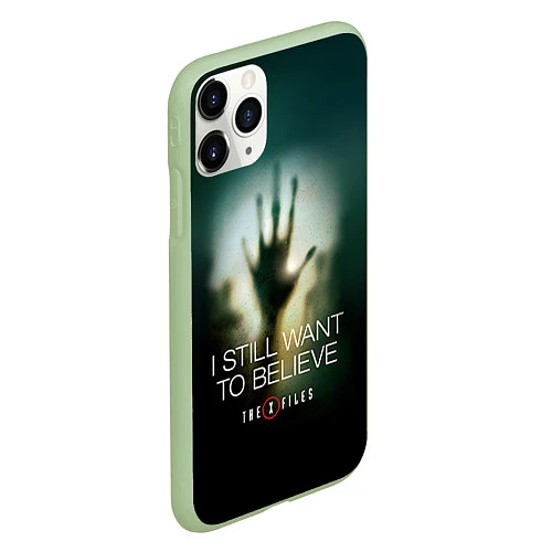 Чехол iPhone 11 Pro матовый X-files: Alien hand / 3D-Салатовый – фото 2