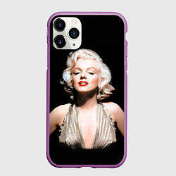 Чехол iPhone 11 Pro матовый Мерлин Монро 2, цвет: 3D-фиолетовый