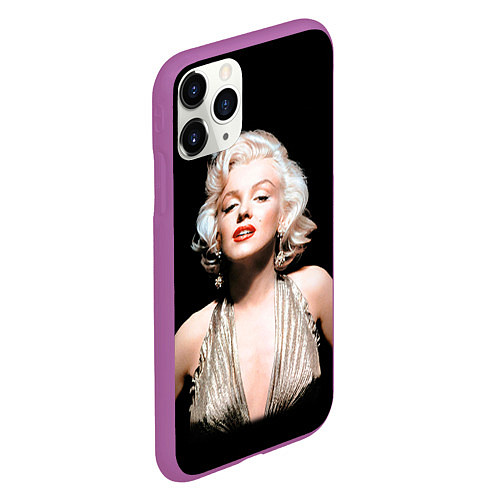 Чехол iPhone 11 Pro матовый Мерлин Монро 2 / 3D-Фиолетовый – фото 2