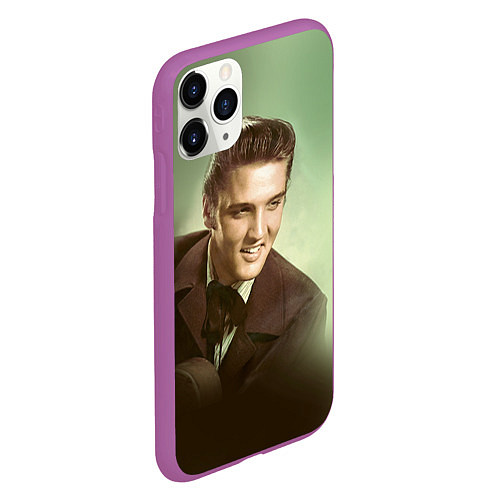 Чехол iPhone 11 Pro матовый Elvis Young / 3D-Фиолетовый – фото 2