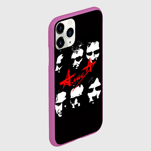 Чехол iPhone 11 Pro матовый Группа АлисА / 3D-Фиолетовый – фото 2