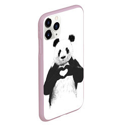 Чехол iPhone 11 Pro матовый Panda Love, цвет: 3D-розовый — фото 2