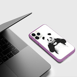 Чехол iPhone 11 Pro матовый Panda Love, цвет: 3D-фиолетовый — фото 2