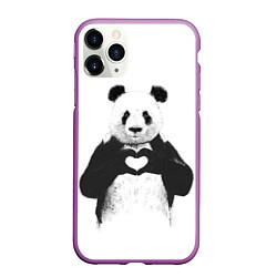 Чехол iPhone 11 Pro матовый Panda Love