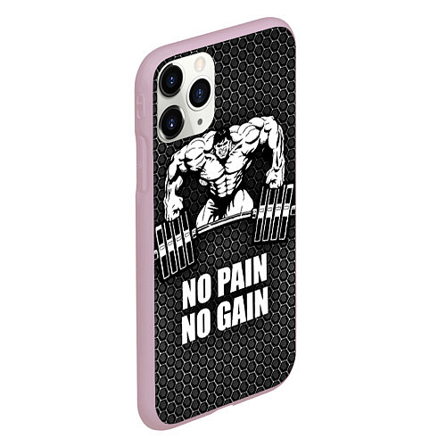Чехол iPhone 11 Pro матовый No pain, no gain / 3D-Розовый – фото 2