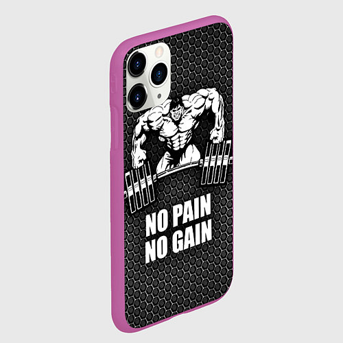 Чехол iPhone 11 Pro матовый No pain, no gain / 3D-Фиолетовый – фото 2