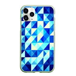 Чехол iPhone 11 Pro матовый Синяя геометрия