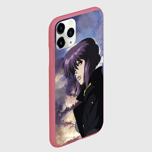 Чехол iPhone 11 Pro матовый Призрак в доспехах / 3D-Малиновый – фото 2