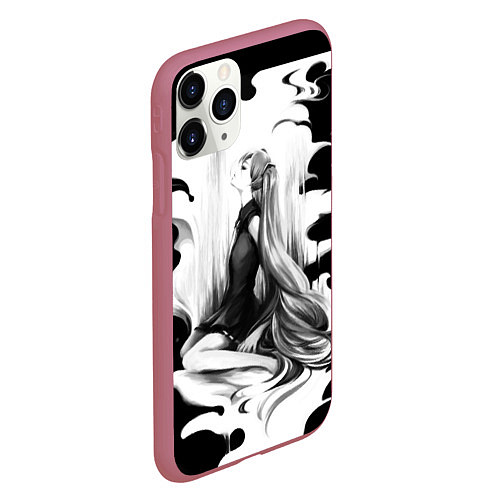 Чехол iPhone 11 Pro матовый Hatsune Miku / 3D-Малиновый – фото 2