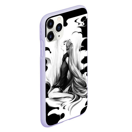 Чехол iPhone 11 Pro матовый Hatsune Miku / 3D-Светло-сиреневый – фото 2